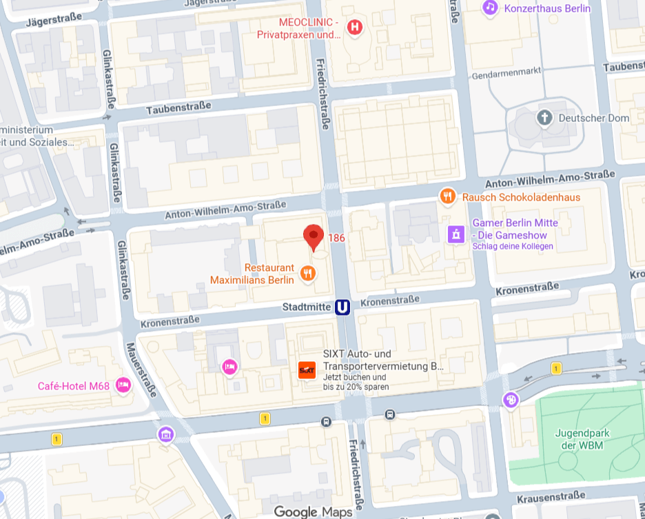Kartenausschnitt: Friedrichstraße 186, 10117 Berlin